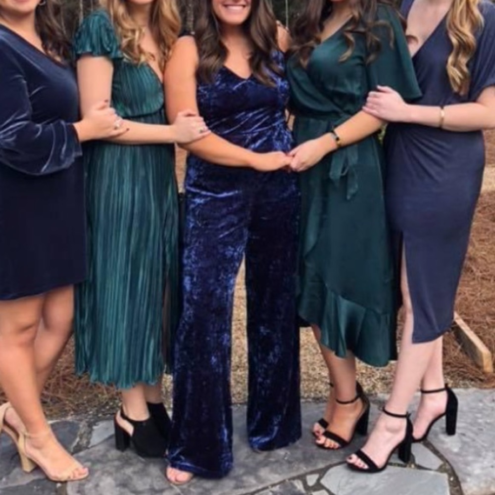 Blue Velvet Jumpsuit- worn 3 times!